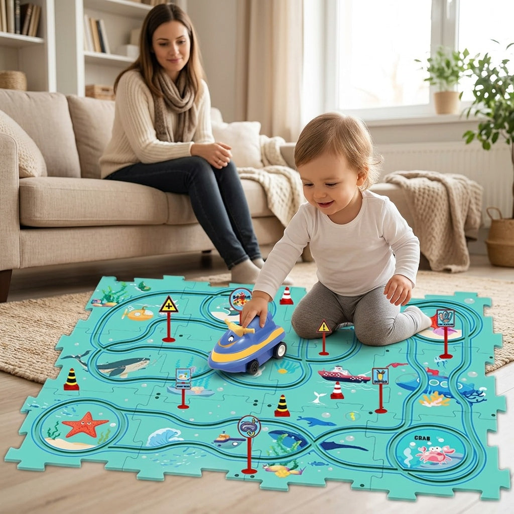 Dinosaur Racing Track Set with Dino Cars
