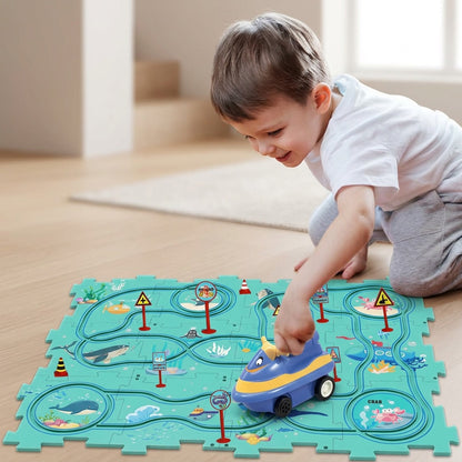 Dinosaur Racing Track Set with Dino Cars